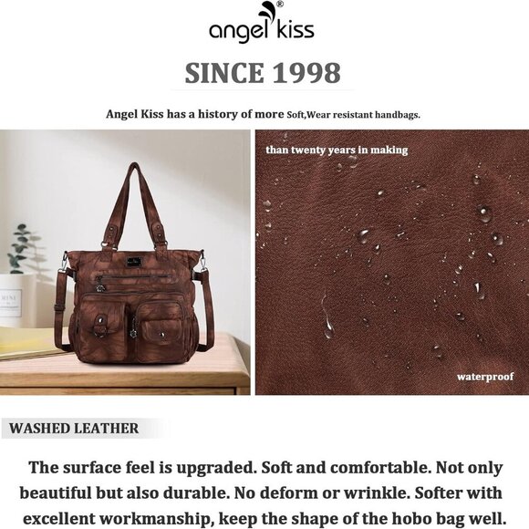 Purses and Handbag for Women Soft Leather Hobo Bags Satchel Shoulder Bags Ladies - Picture 3 of 7